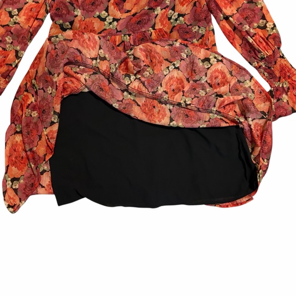 Tuckernuck Pomander Place Rose Chiffon Kenzo Mini Dress Floral Tinsel Small - Picture 5 of 8